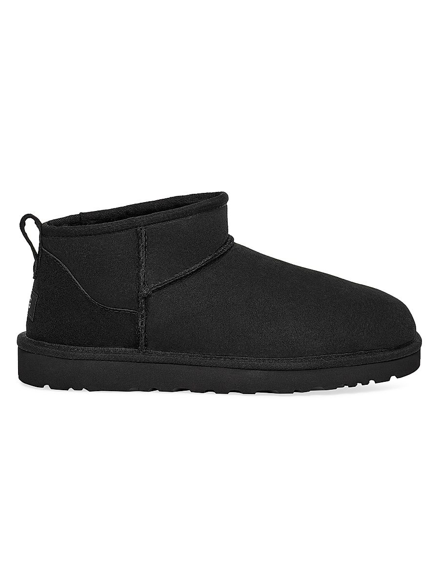 Men's Classic Ultra Mini Sheepskin Ankle Boots - Black - Size 14