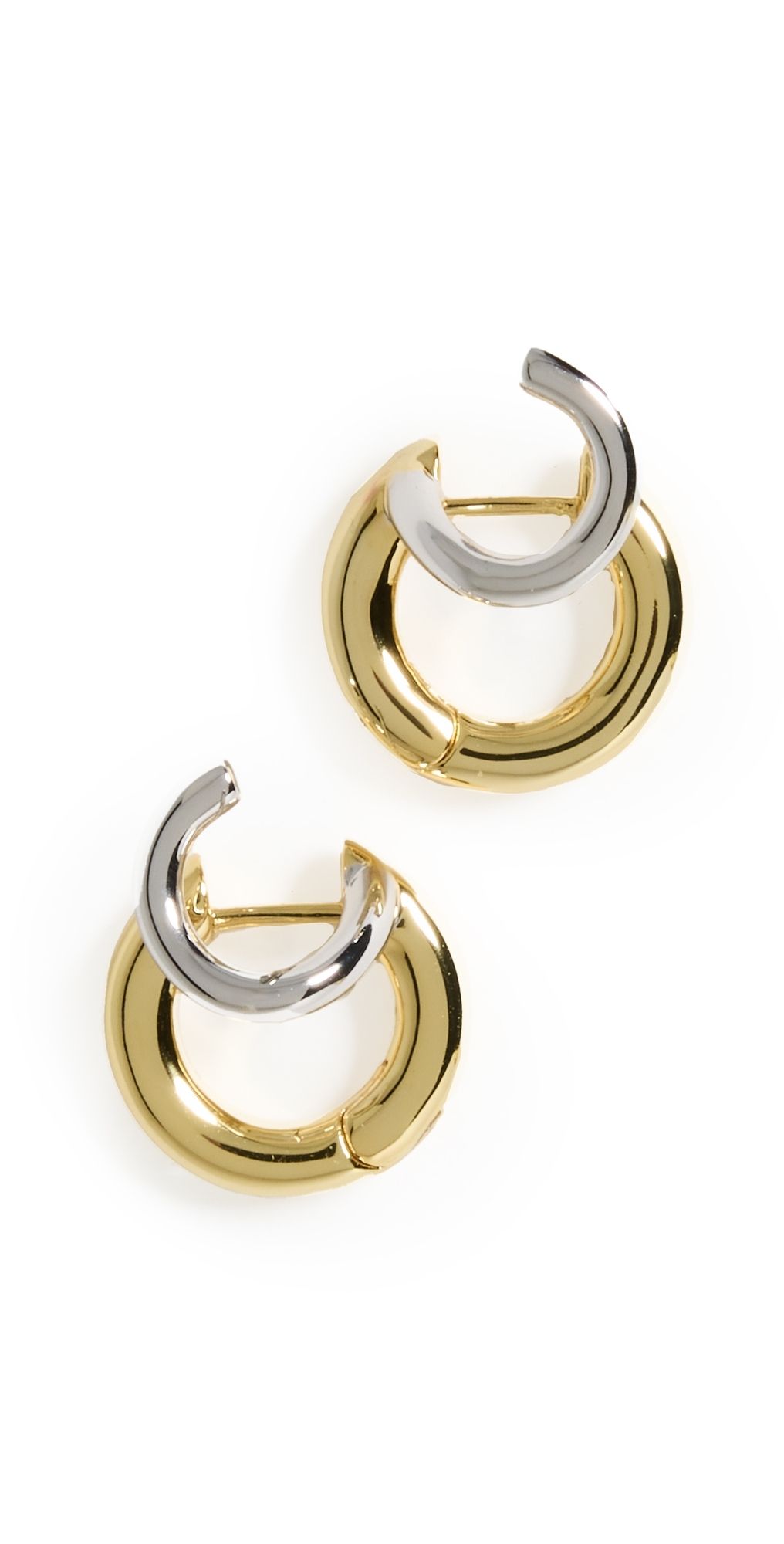 SHASHI Super Katerina Two Tone Hoops Gold/Silver One Size
