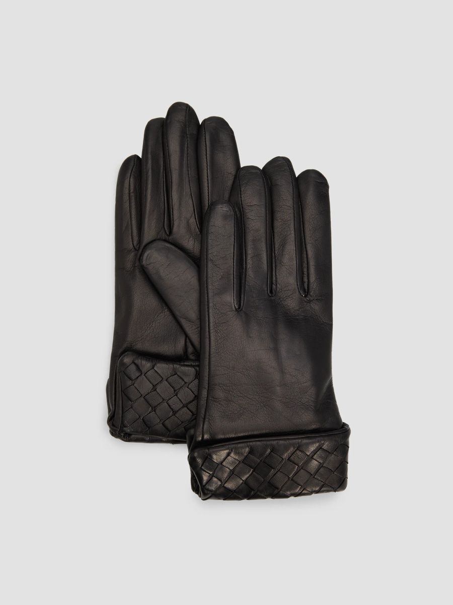 Carolyn Rowan Collection Women's Quilted-Cuff Leather Gloves - Black - Size 8