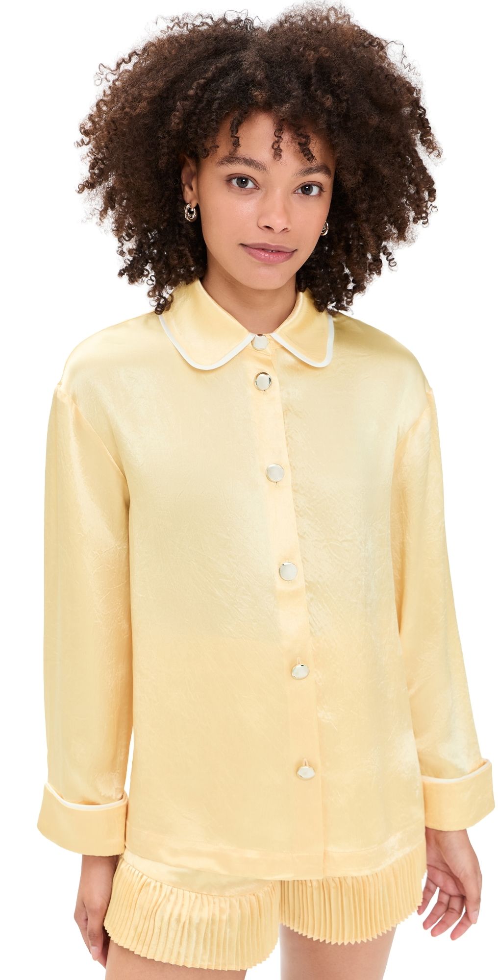 MAUDE CLUB Porter Top Butter Yellow L