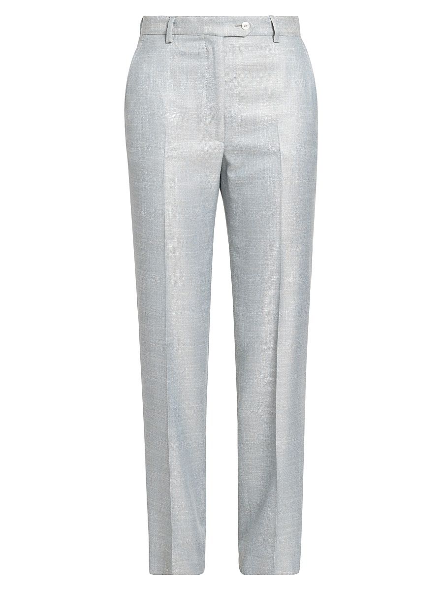 Women's High-Rise Straight-Leg Cigarette Pants - Powder Blue - Size 12