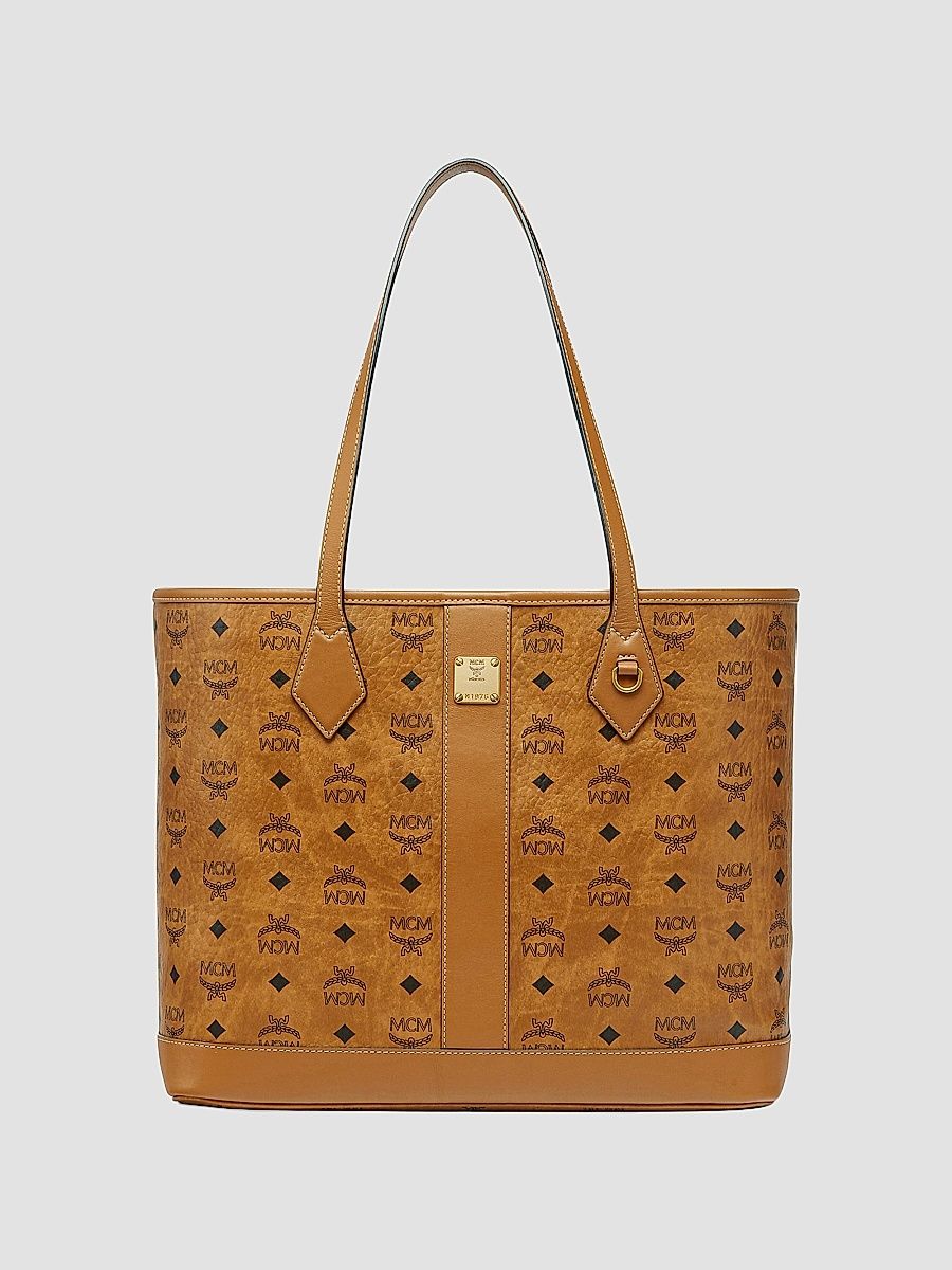 MCM Women's Medium Liz Visetos Shopper Bag - Cognac