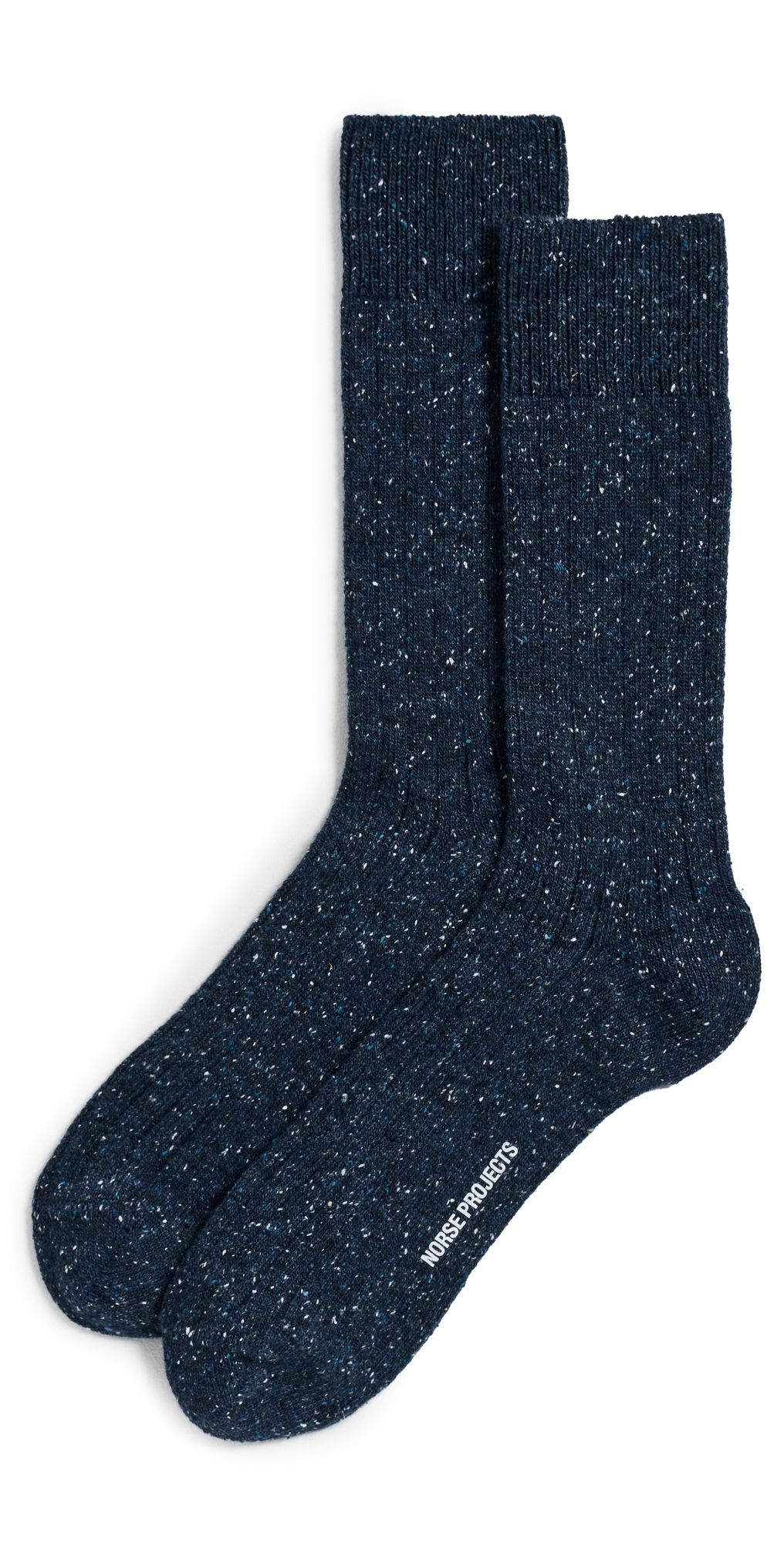 Norse Projects Bykle Neps Wool Rib Socks Dark Navy One Size