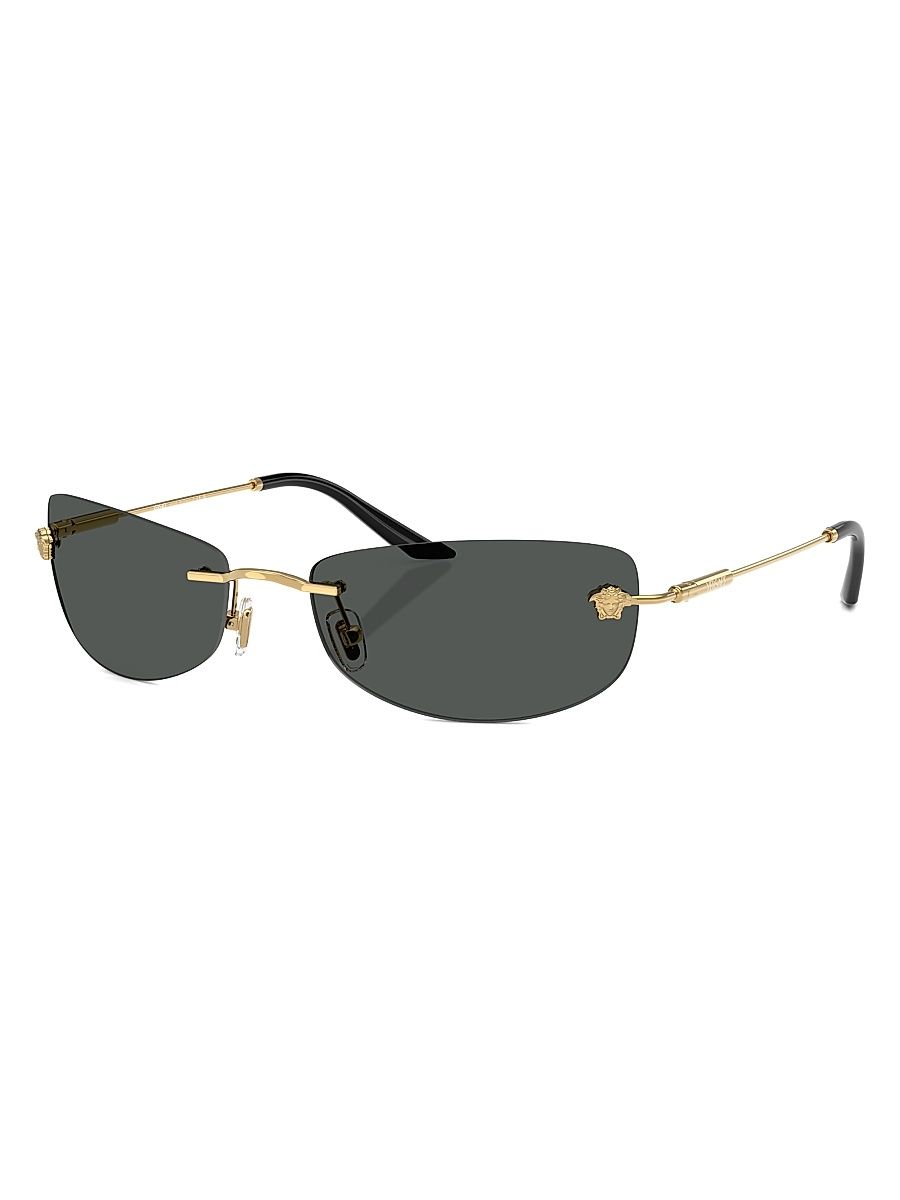 Men's Runway 60MM Rectangular Sunglasses - Gold