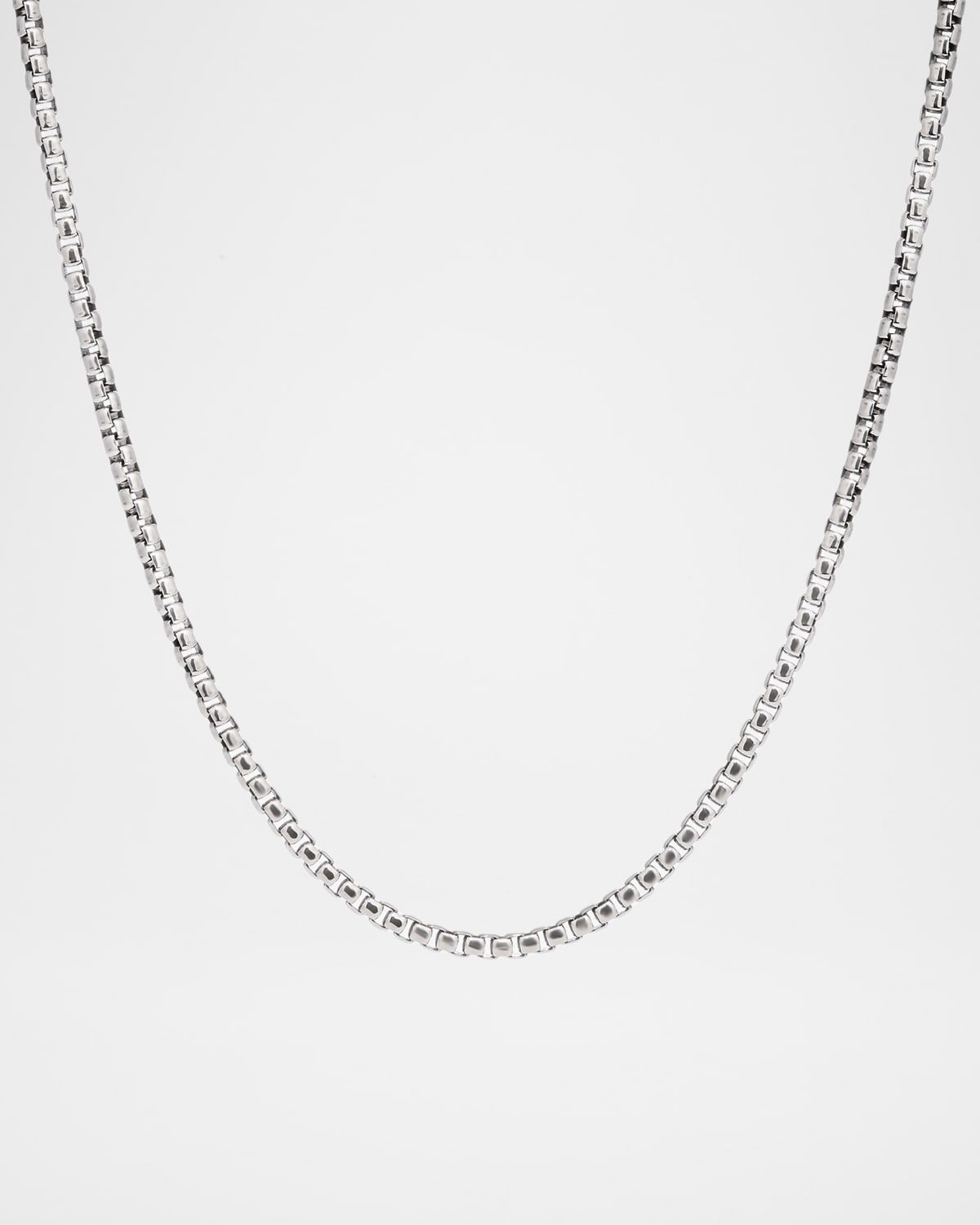 Sterling Silver Box Link Chain Necklace, 18"L