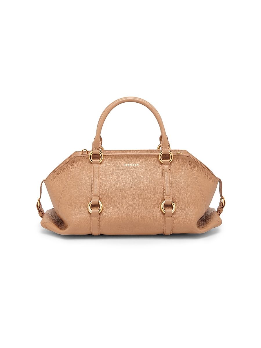 Women's Medium Farringdon Leather Top Handle Bag - Sand Gold