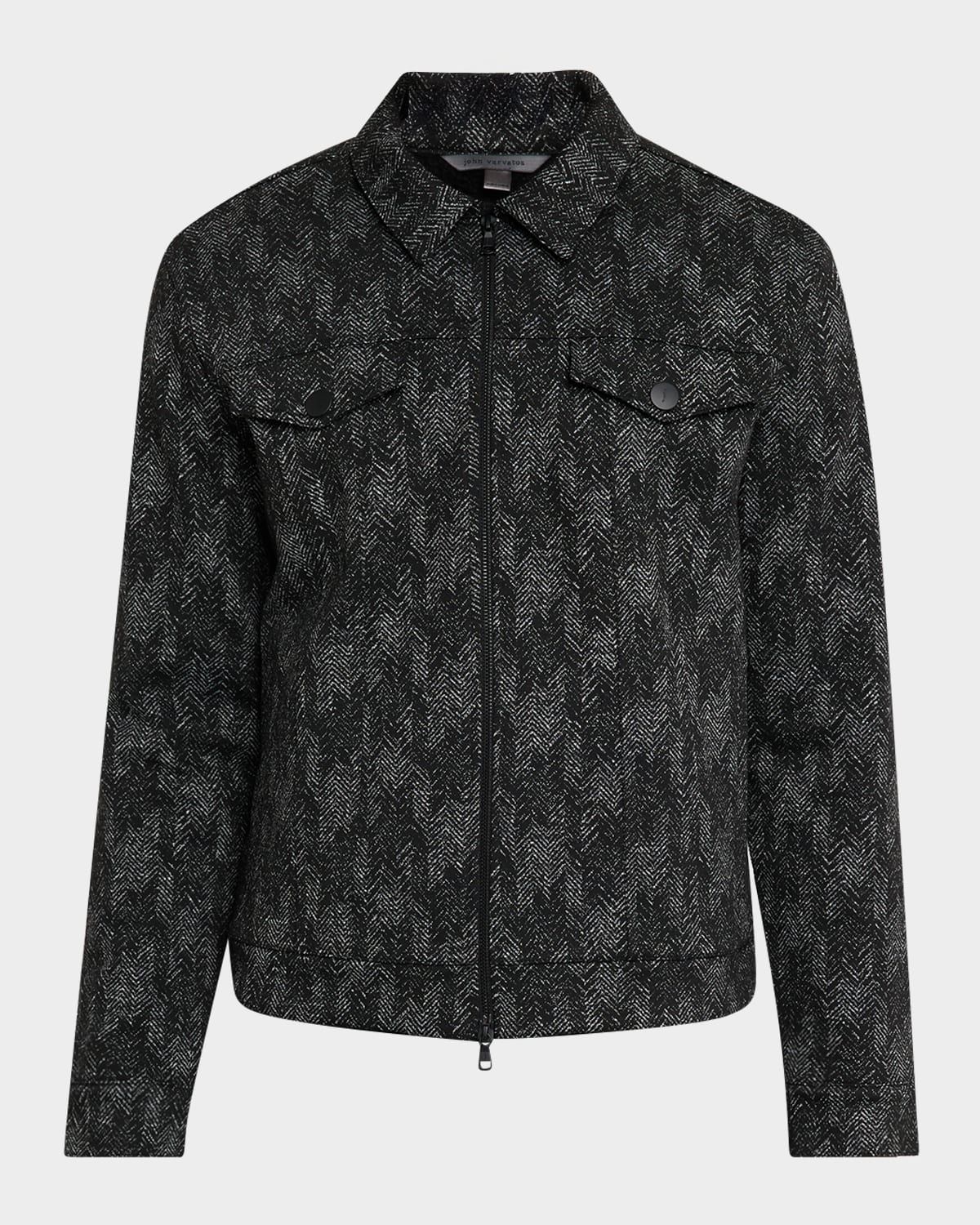 Men & apos;s Hallet Jacquard Herringbone Trucker Jacket