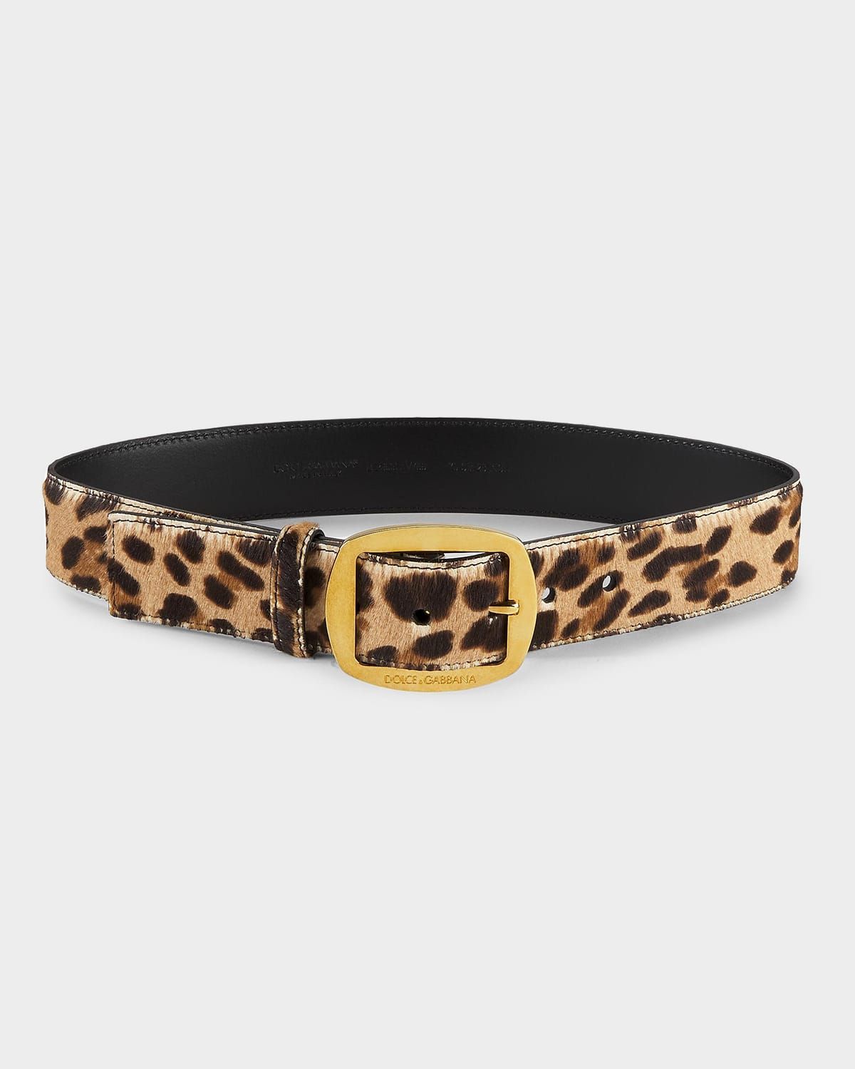 Leopard-Print Ponyhair Belt