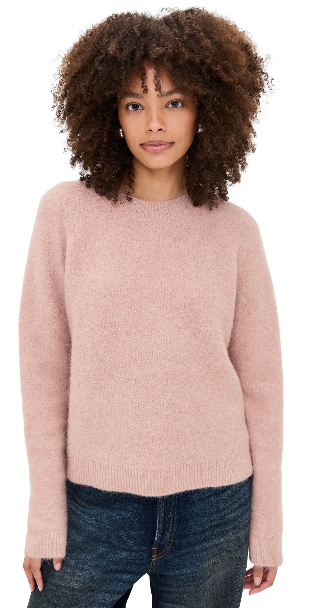 Vince Alpaca Crew Brushed Sweater Rose Wine S