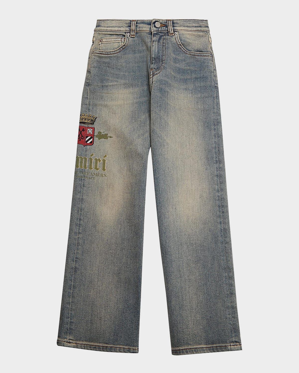 Kid & apos;s Chateau Crest Embroidered Denim Jeans, Size 4-12