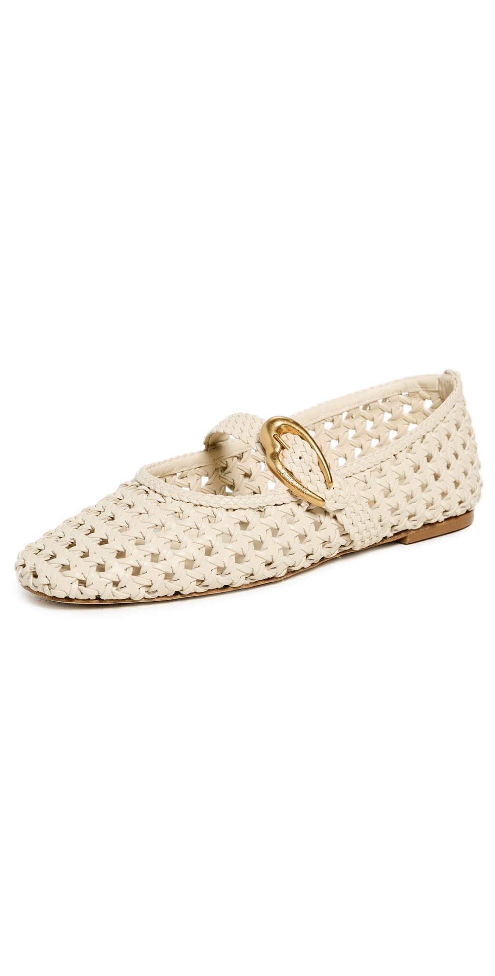 Larroudé Verona Macrame Flats Ivory 8.5