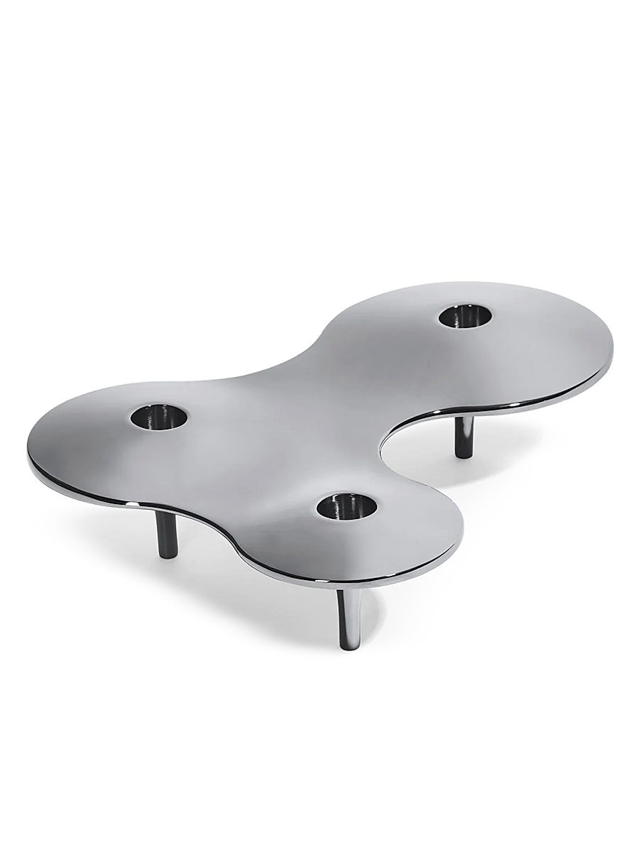 Cell Triple Stainless Steel Candle Holder - Silver