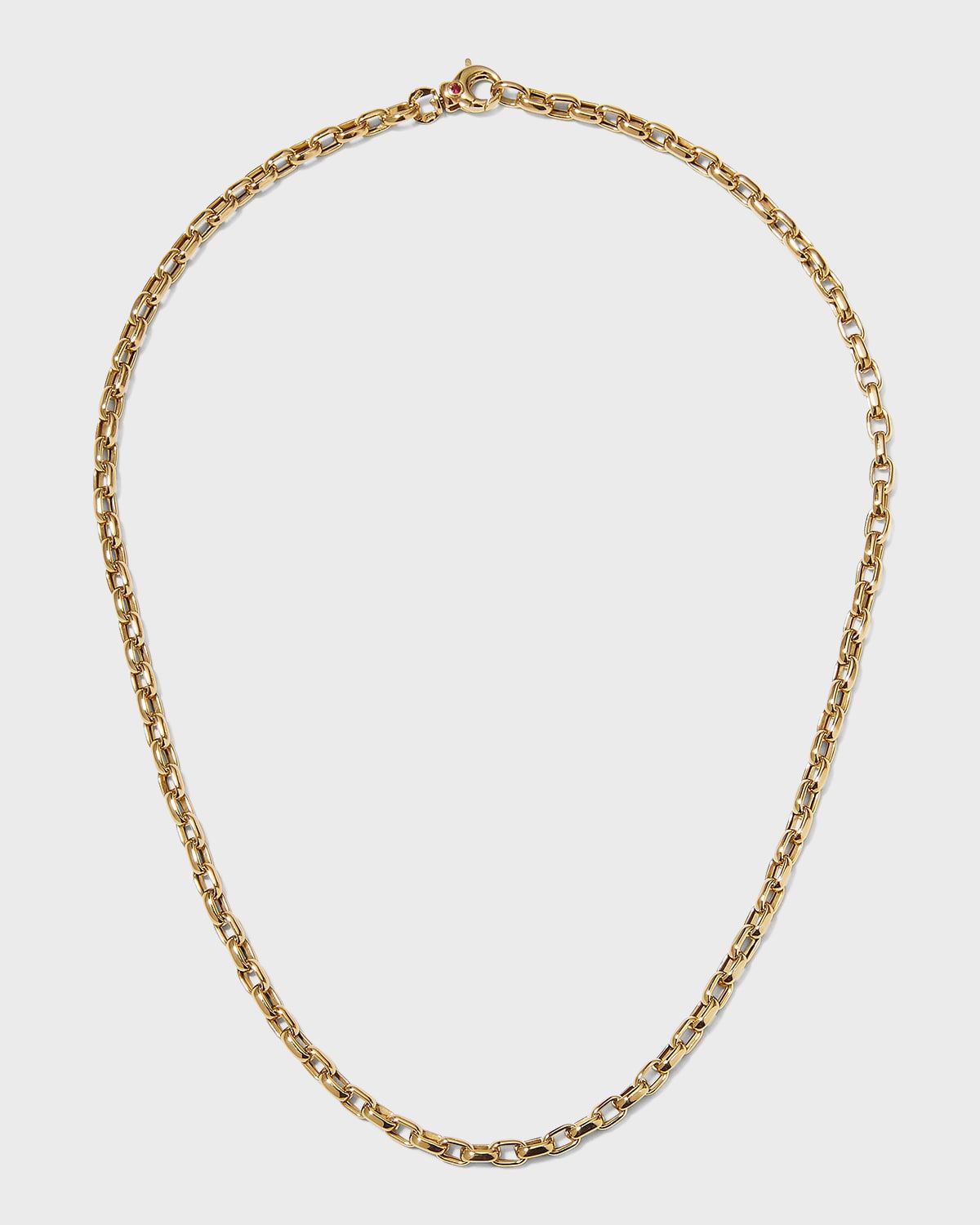 Yellow Gold Chain Necklace, 17"L