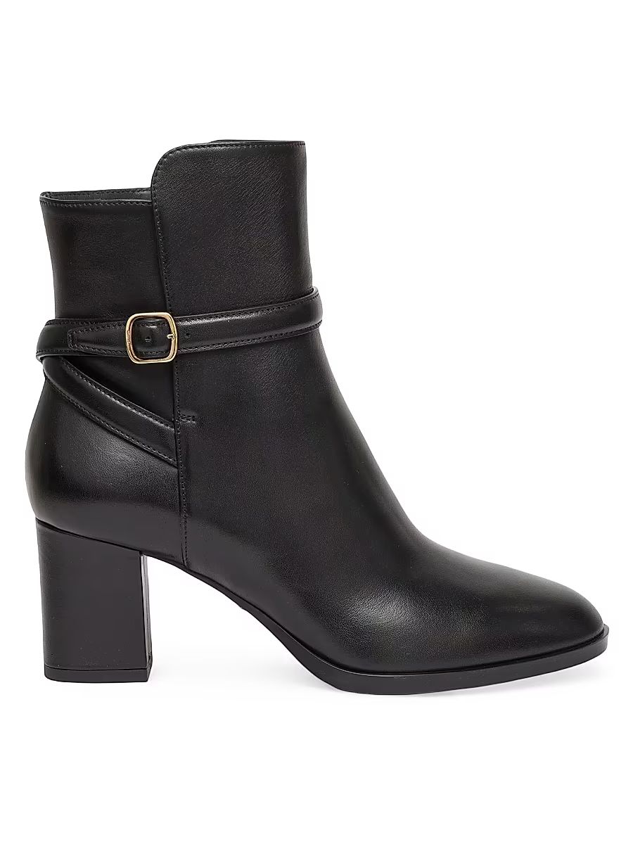 Women's Andy 65MM Leather Block-Heel Booties - Black - Size 12