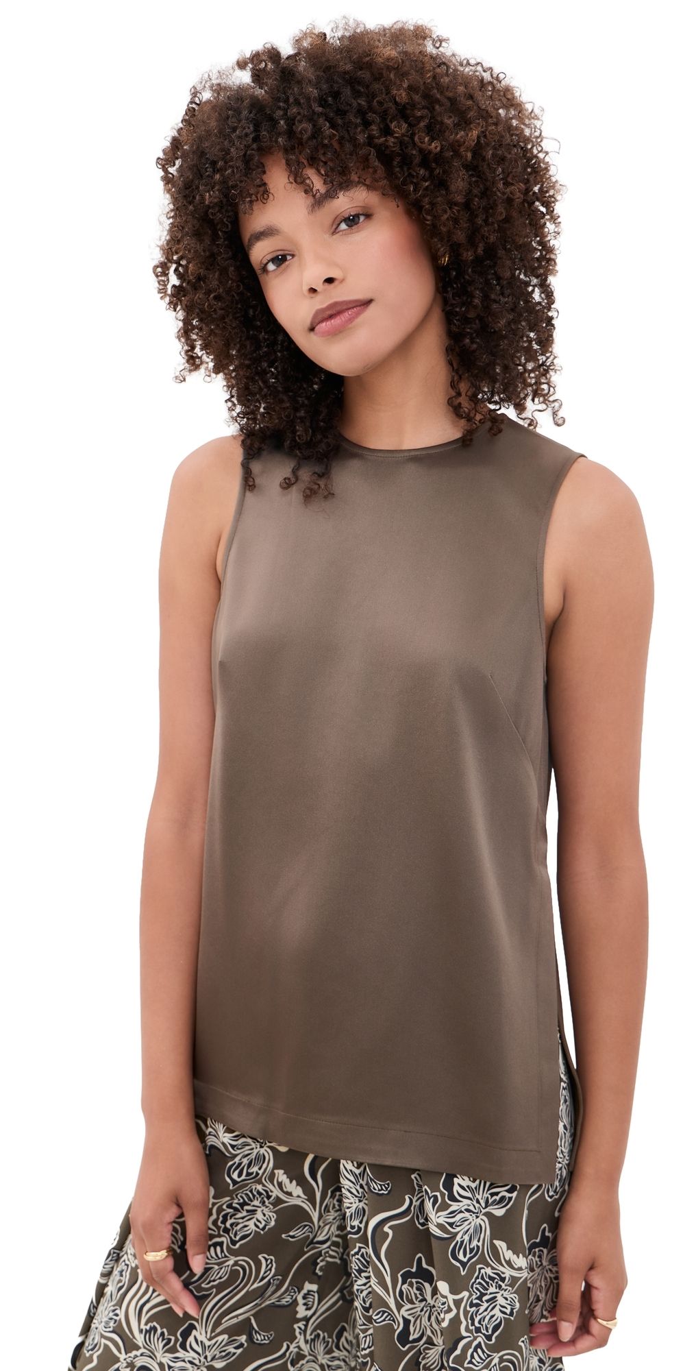 La Ligne Satin Maxime Top Taupe XXS