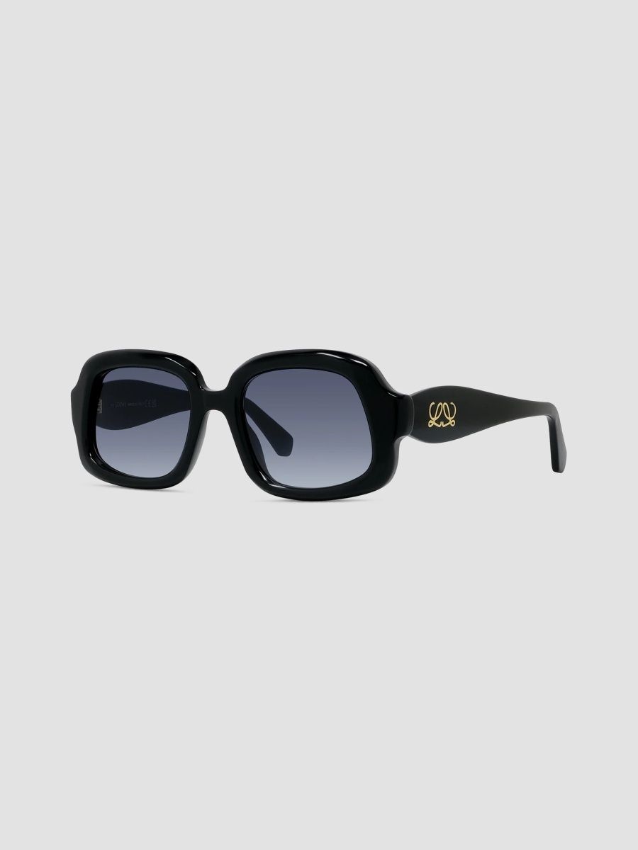 LOEWE Men's Double L 52MM Geometric Sunglasses - Black Blue