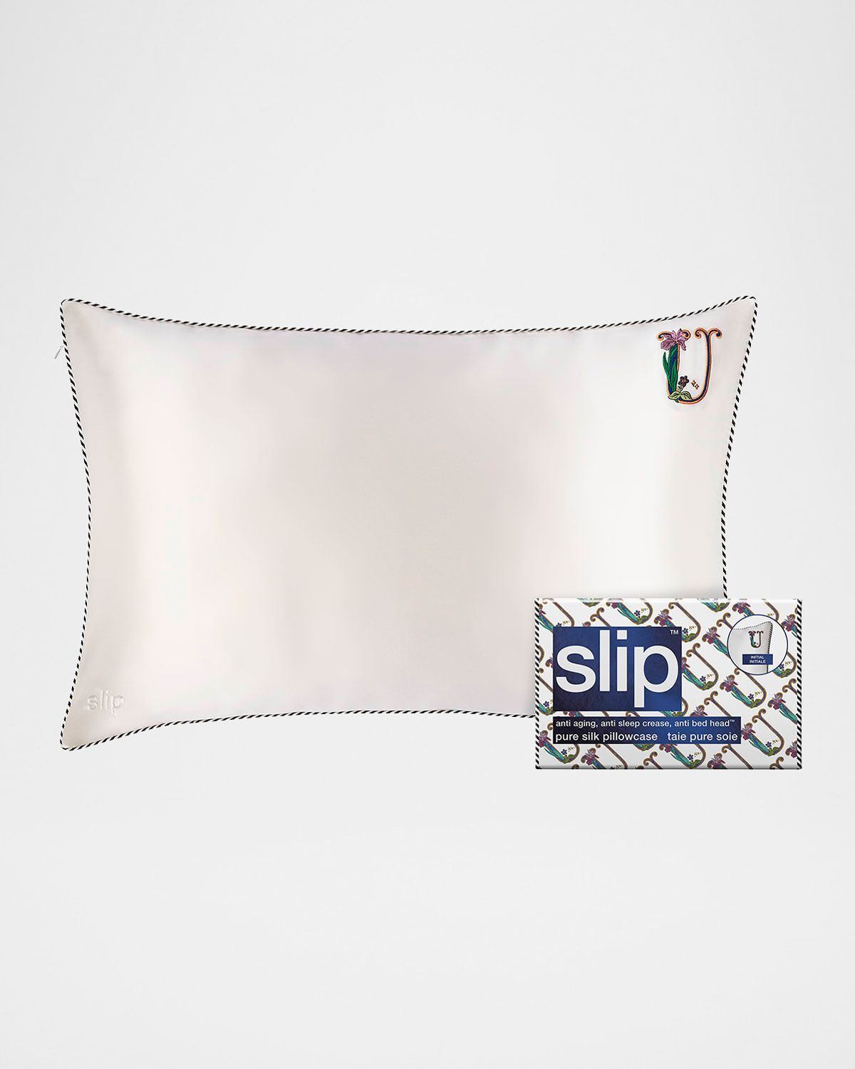 Pure Silk Embroidered Queen Pillowcase