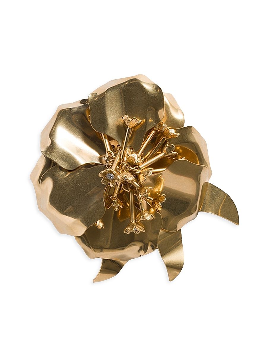 Women's Metal Brooch with Crystals - Assorted