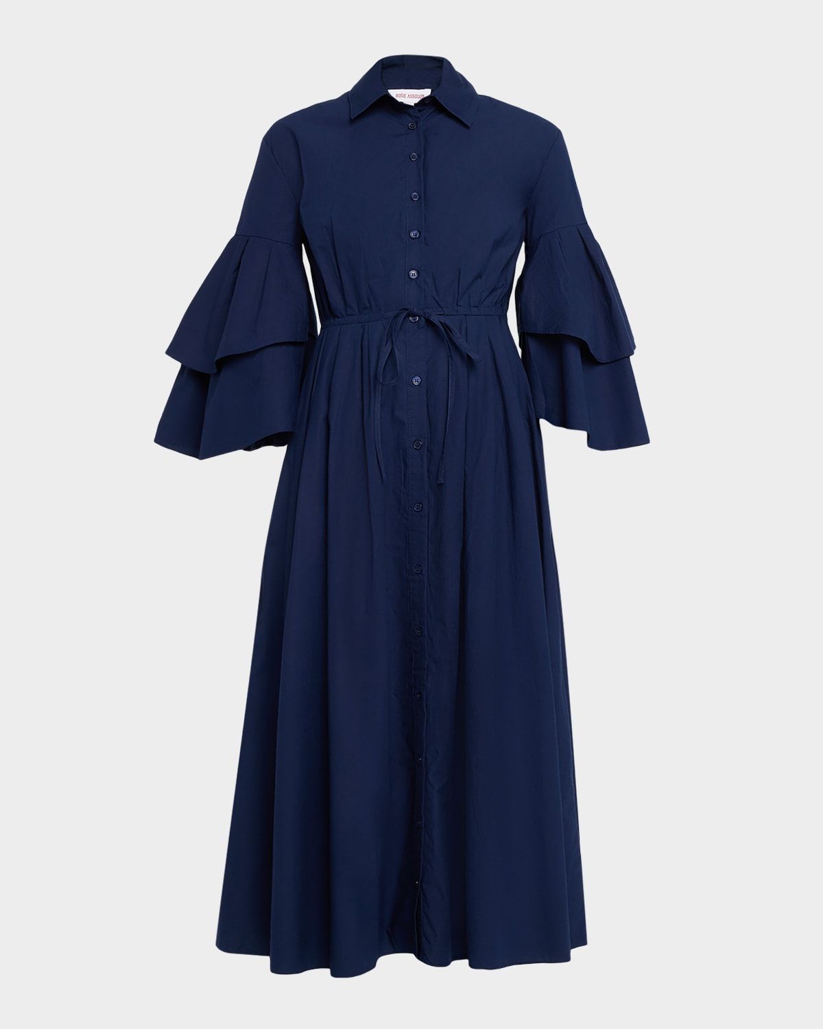 Fiesta Ruffle-Sleeve Midi Shirtdress