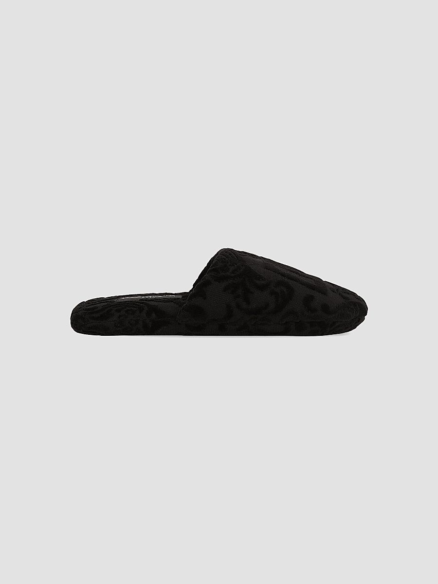 Women's Crosswise DG Logo Jacquard Slippers - Black - Size 5