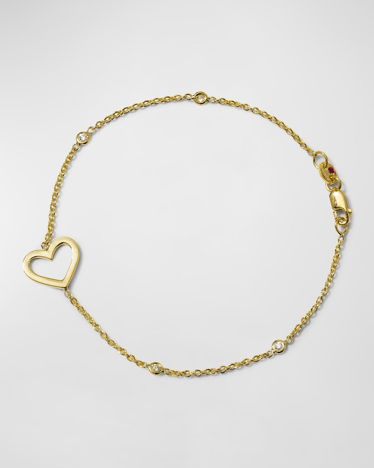 Yellow Gold Heart Diamond Bracelet