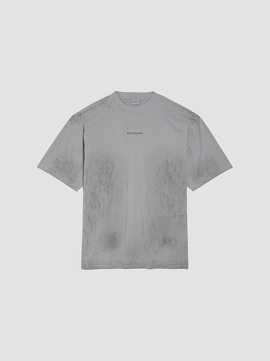 Balenciaga Men's Back Medium Fit T-Shirt - Balenciaga Grey - Size Large