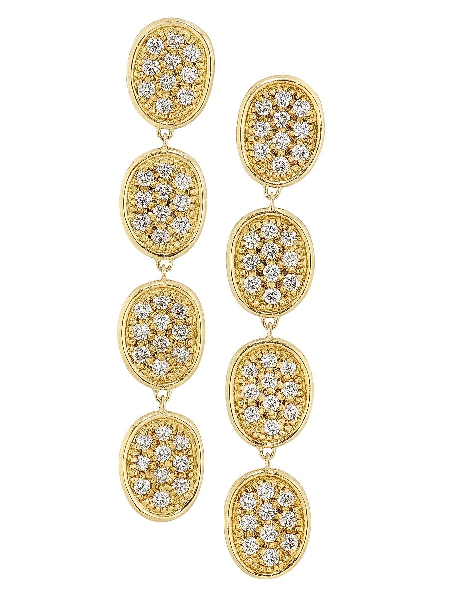Women's Lunaria Alta 18K Yellow Gold & 2.41 TCW Diamond Drop Earrings - Gold