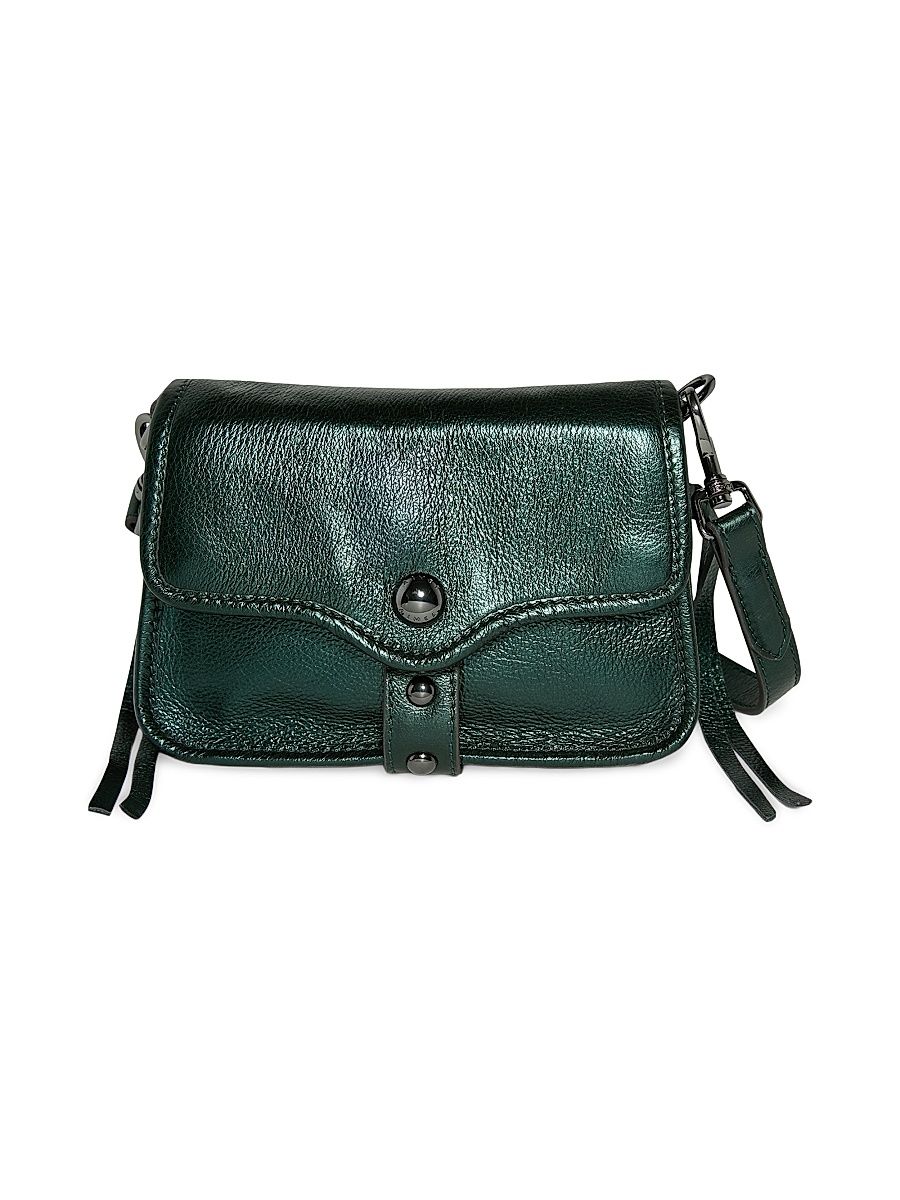 Women's Great Escape Leather Mini Crossbody Bag - Metallic Forest