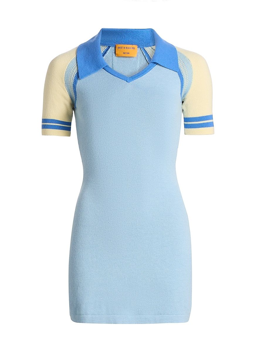 Women's Ace Colorblocked Polo Minidress - Clear Sky Combo - Size XL