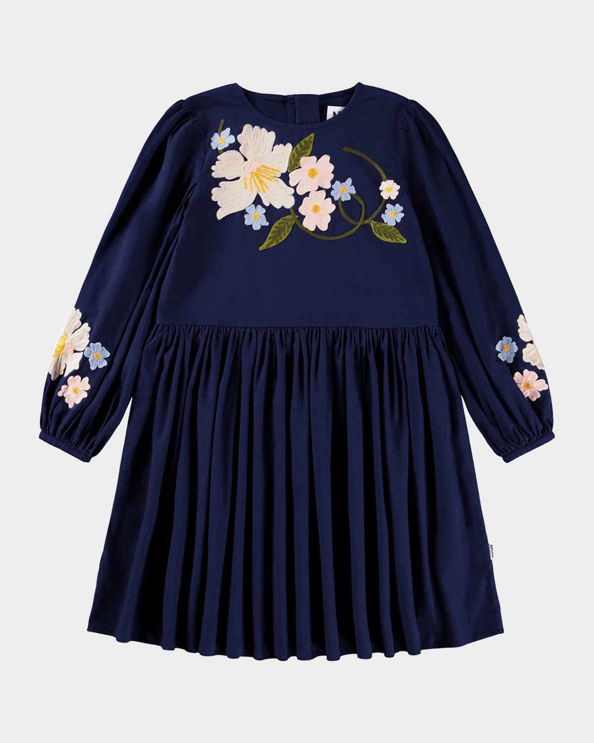 Girl & apos;s Cammas Floral Embroidered Long-Sleeve Dress, Size 7-12