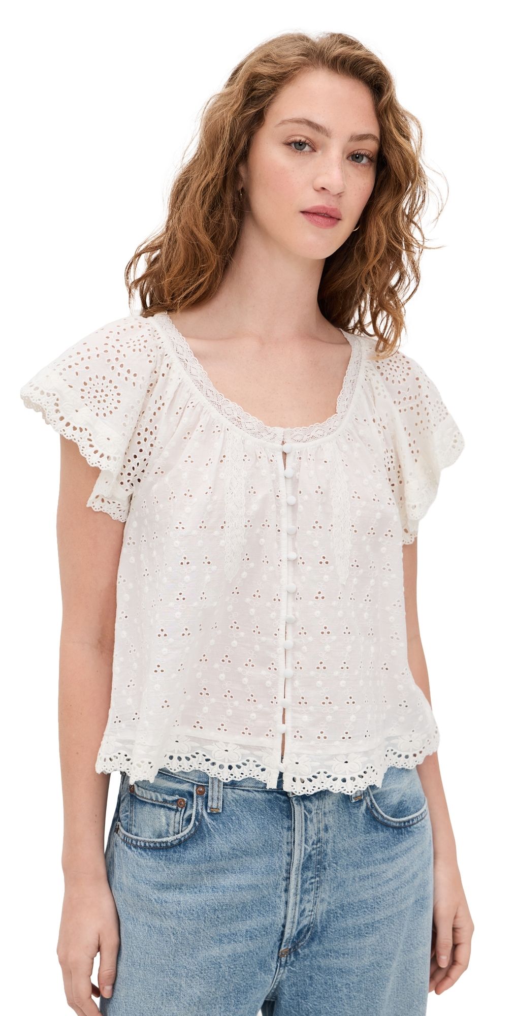 ALICE + OLIVIA Odette Ember Top Off White M