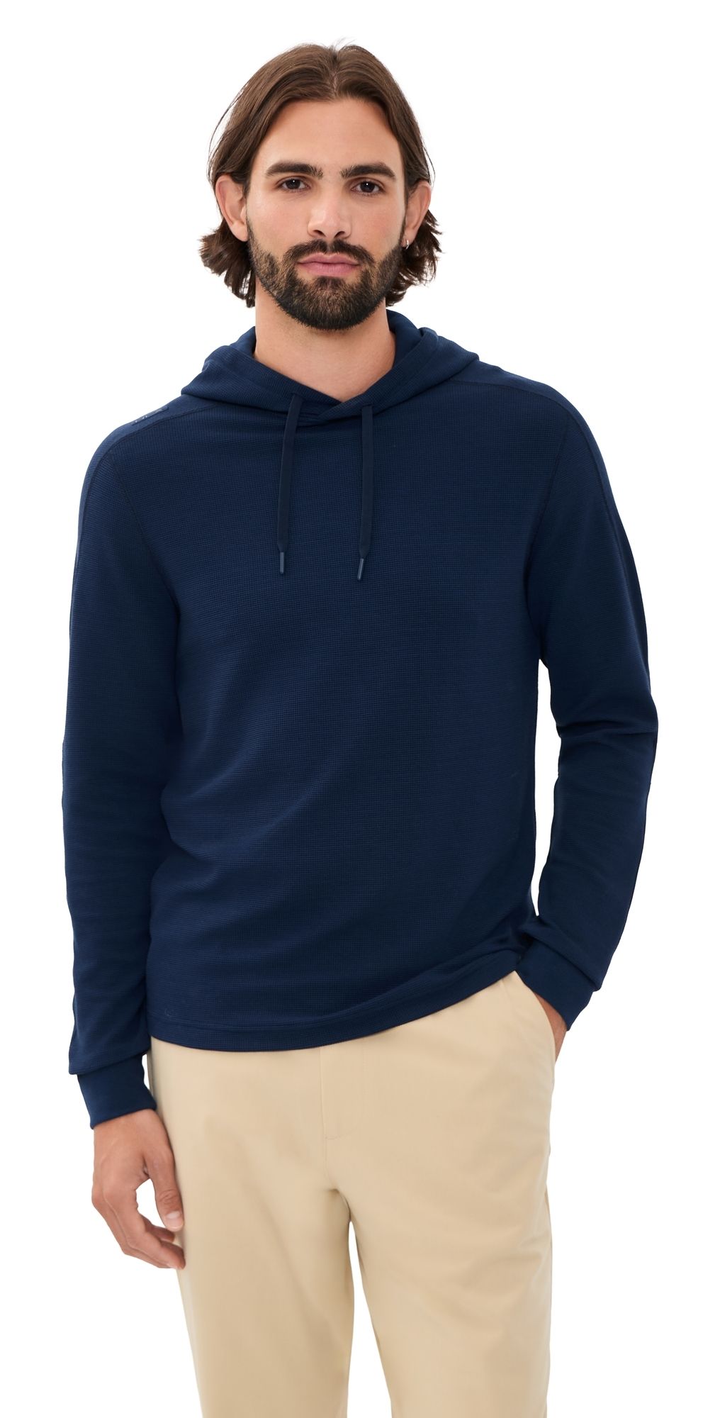 RLX Ralph Lauren Long Sleeve Tech Waffle Knit Hoodie Refined Navy XL