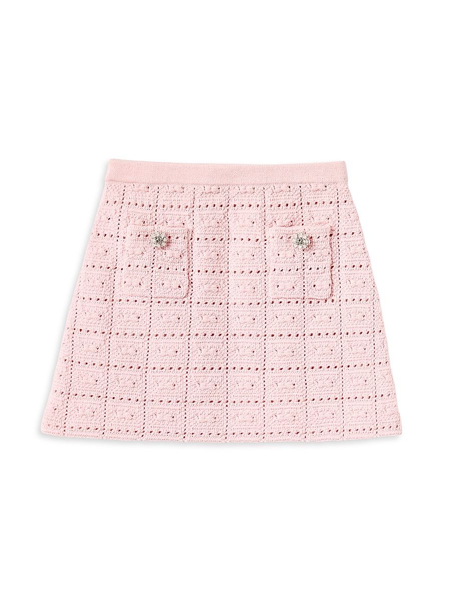 Little Girl's & Girl's Textured Pointelle Knit Skirt - Pink - Size 7