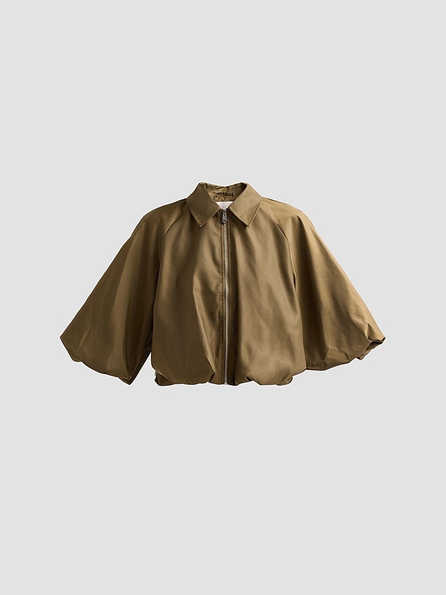 Women's Paulina Bubble-Hem Jacket - Dark Olive - Size XXS