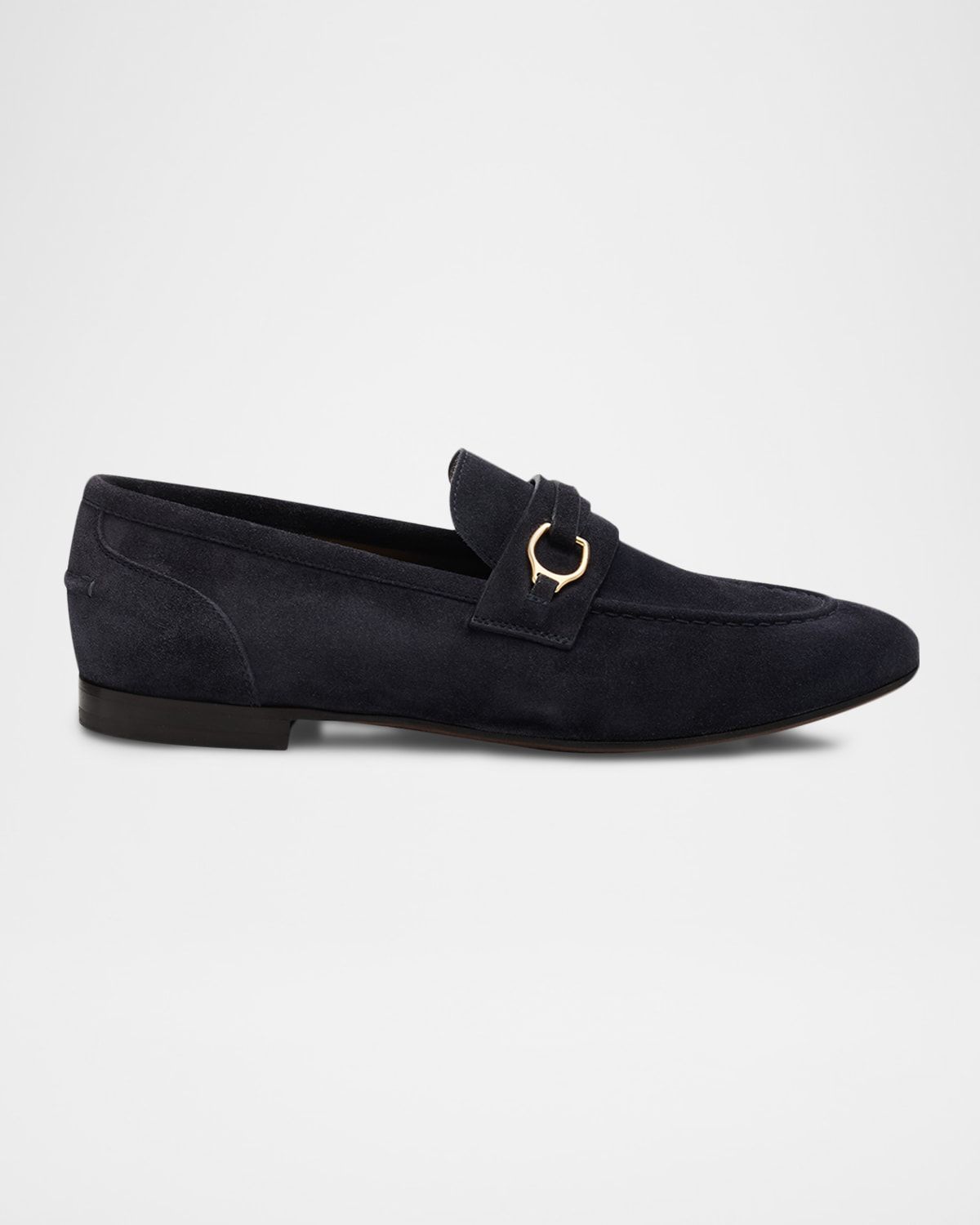 Suede Loafers with Horsebit Strap