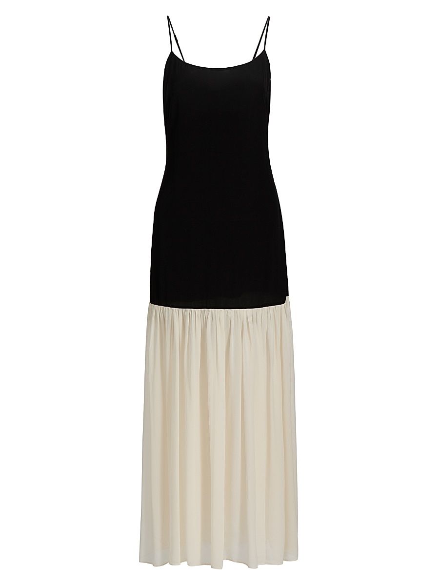 Women's Chandra Two-Tone Maxi Dress - Black Ivory - Size Large