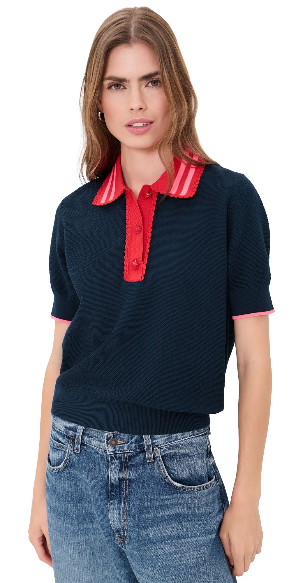ESSENTIEL ANTWERP Kontrast Knitted Polo Combo4 Navy L