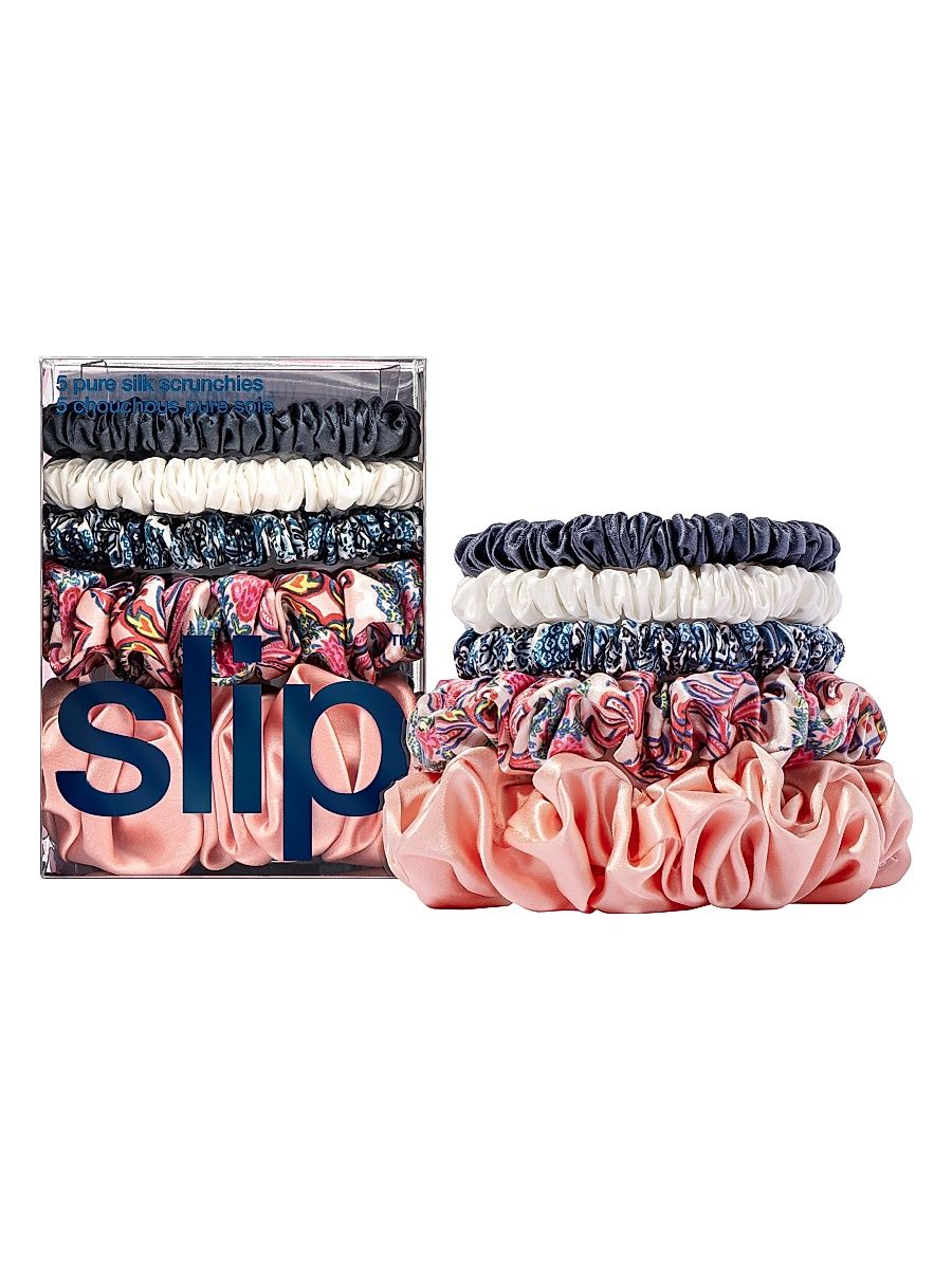 Women's 5-Piece Pure Silk Scrunchie Set