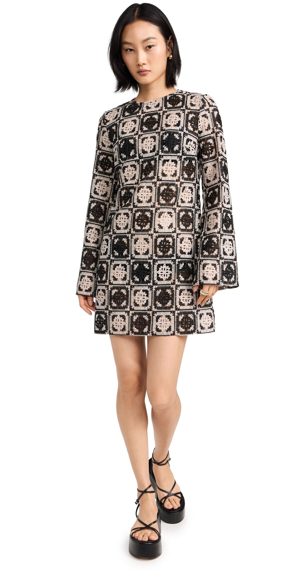 La DoubleJ Mini Supremes Swing Dress Mini Tiles Macrame XS