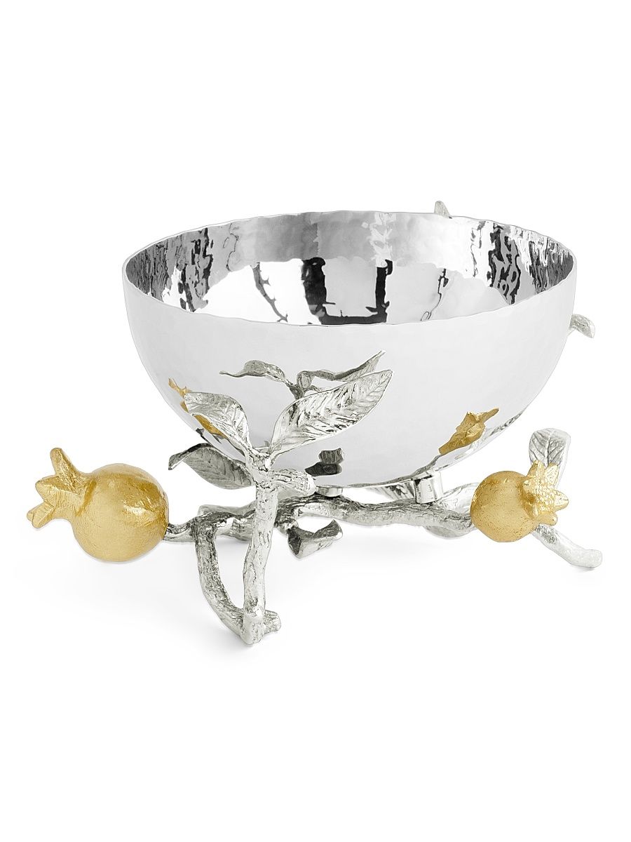 Pomegranate Silver & Gold Nut Bowl - Silver Gold