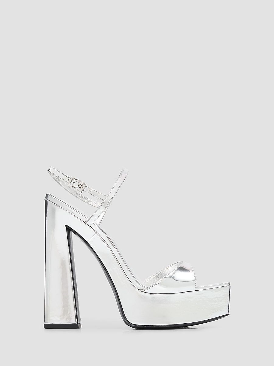 Women's Arlene 145MM Platform Sandals - Silver - Size 6.5