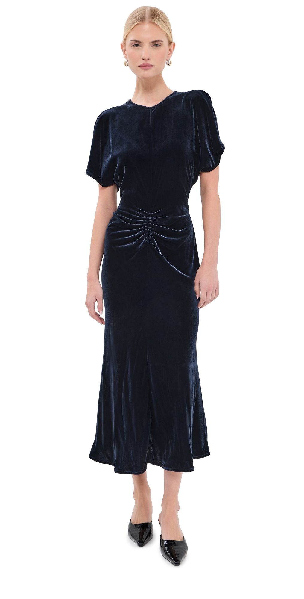 Victoria Beckham Bela Midi Dress Navy 4