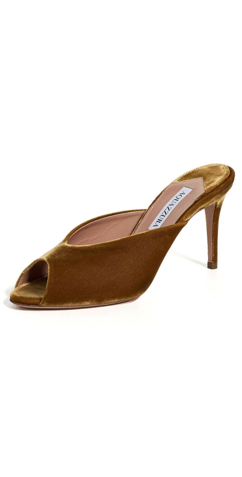 Aquazzura Secret Velvet Pumps 85mm Dark Gold 37.5