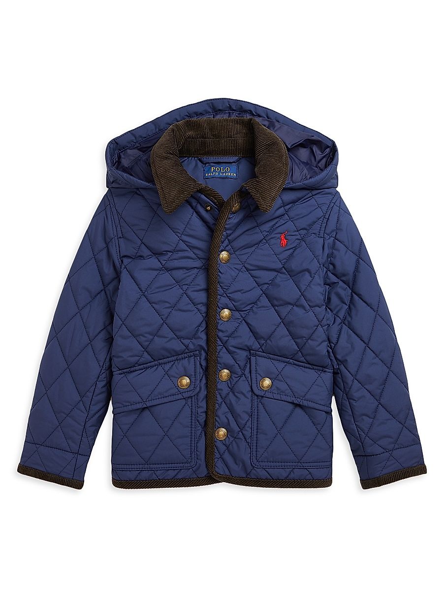Little Boy's & Boy's Quilted Corduroy-Trim Jacket - Navy - Size 3