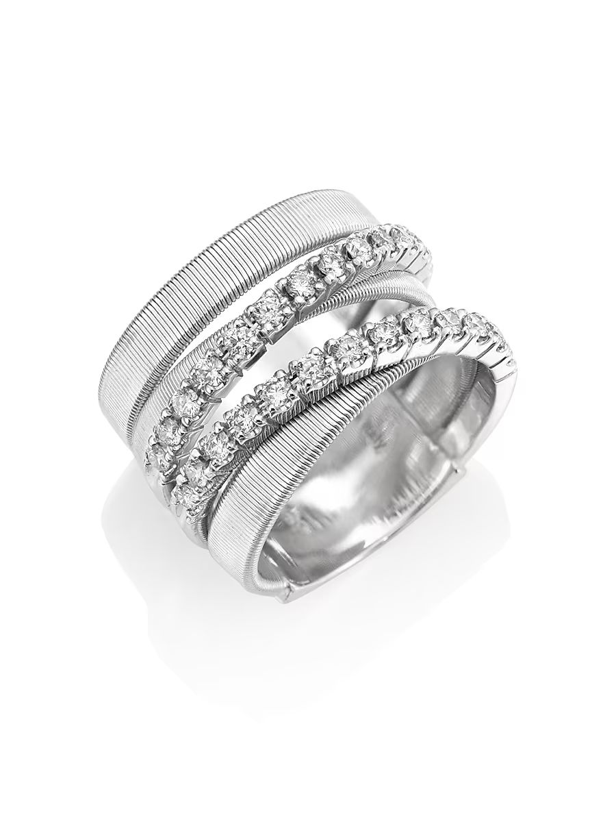 Women's Masai Diamond & 18K White Gold Five-Strand Ring - White Gold - Size 7