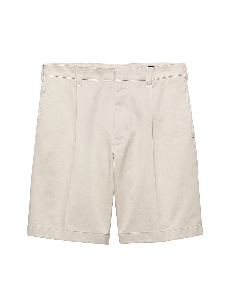 Men's Cotton Bermuda Shorts - Beige Khaki - Size 38