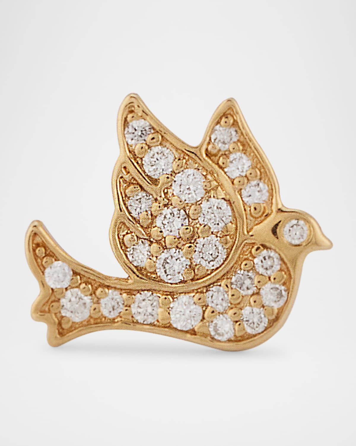 Pave Dove Stud Earring