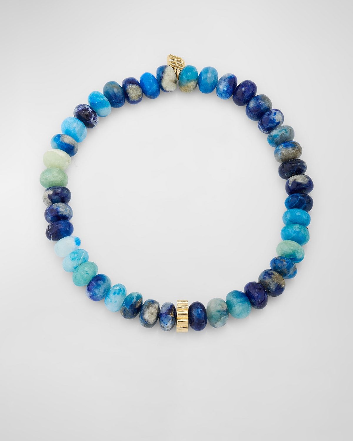 6mm Pure Scallop Rondelle on Afganite Beaded Bracelet