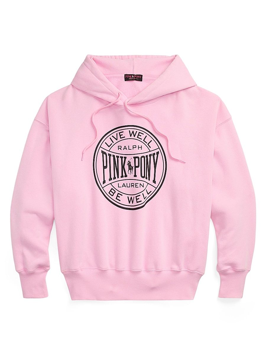 Women's Pink Pony Logo Fleece Hoodie - Pink - Size XS