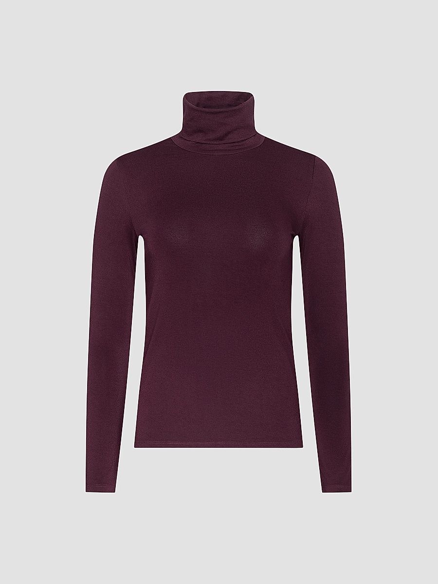 L'AGENCE Women's Lani Turtleneck Top - Deep Sangria - Size XL